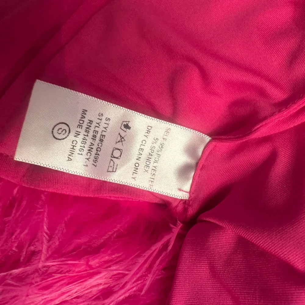 Buddy Love Bright Pink Feathered Strapless Top - Picture 4 of 4